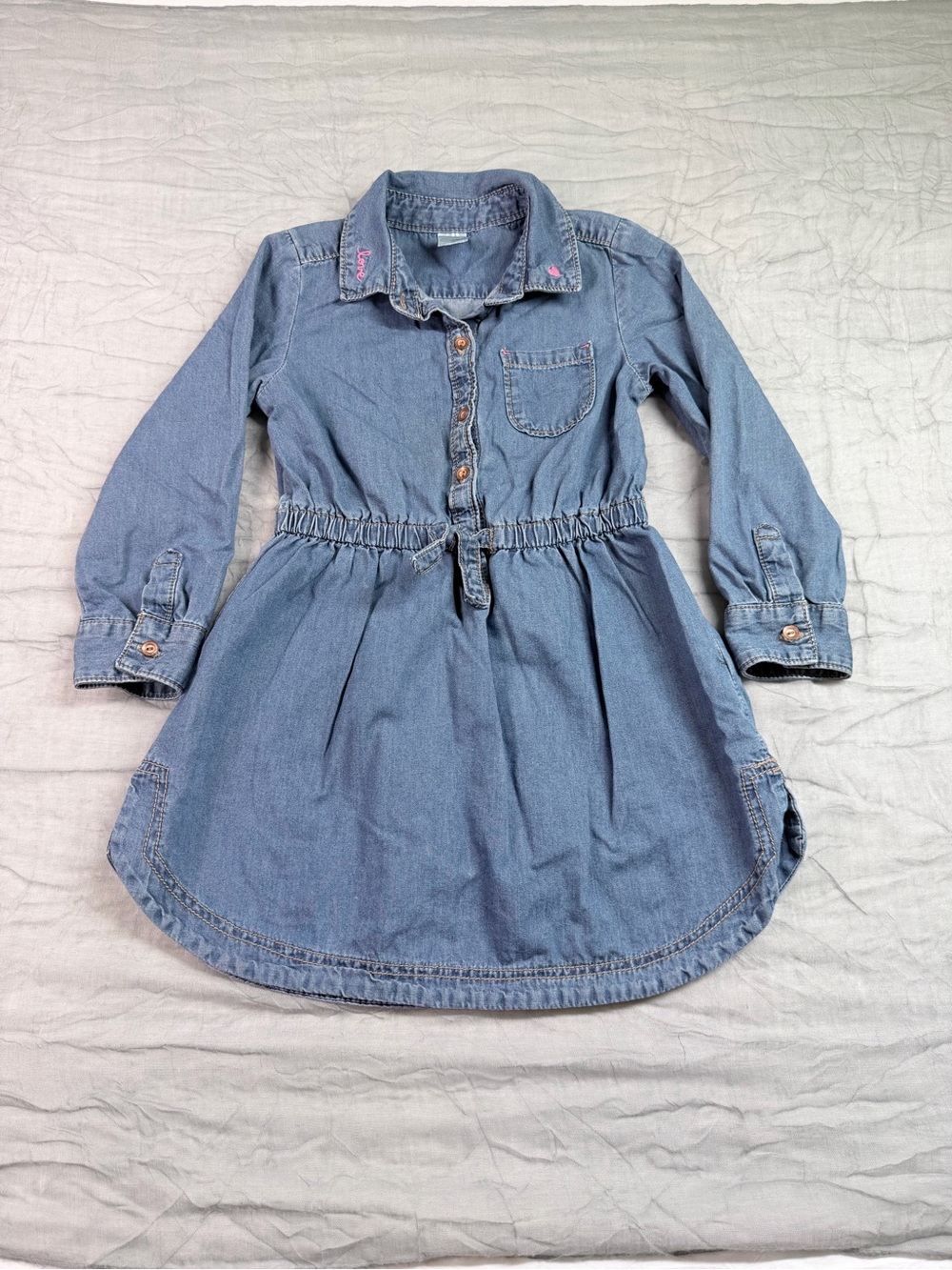 Girls' Blue Denim Shirt Dress Size 5T